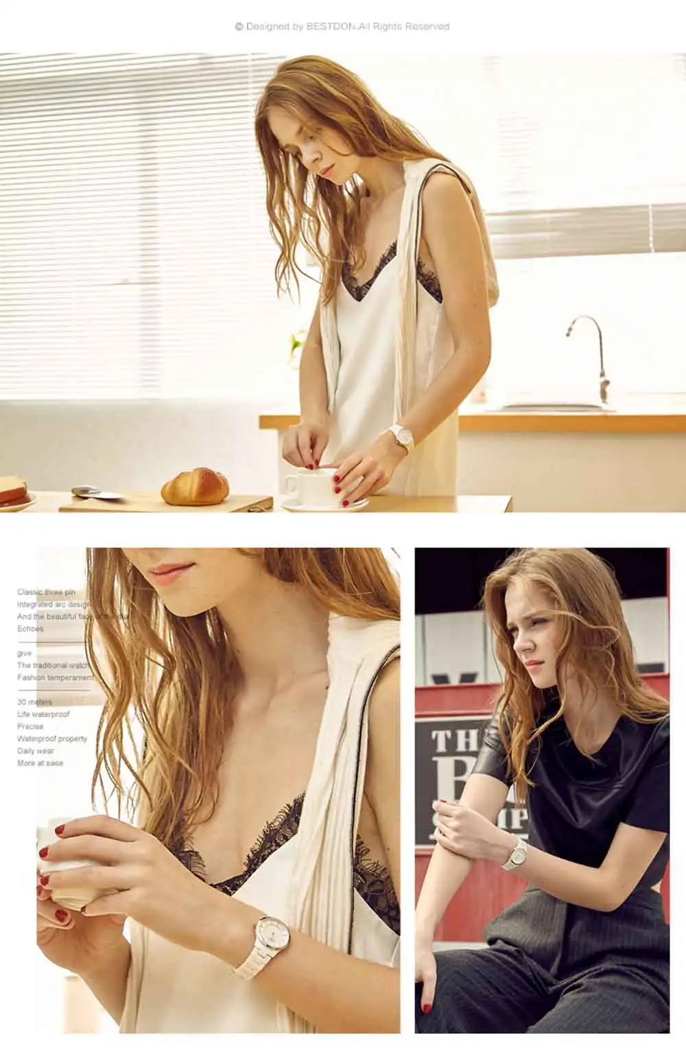 Bestdon керамические женские часы с сапфировым кристаллом, модные ...