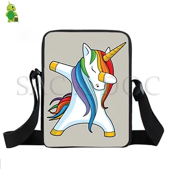 

Dabbing Rainbows Unicorn Mini Shoulder Bag Women Men Crossbody Messenger Bags Phone Money Storage Handbag Small Travel Bags