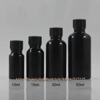 

10ml 15ml 30ml 50ml Natural black Glass bottle with Brush Cap,Nail Polish/Small Brush Nail Art/Nail Oil Package