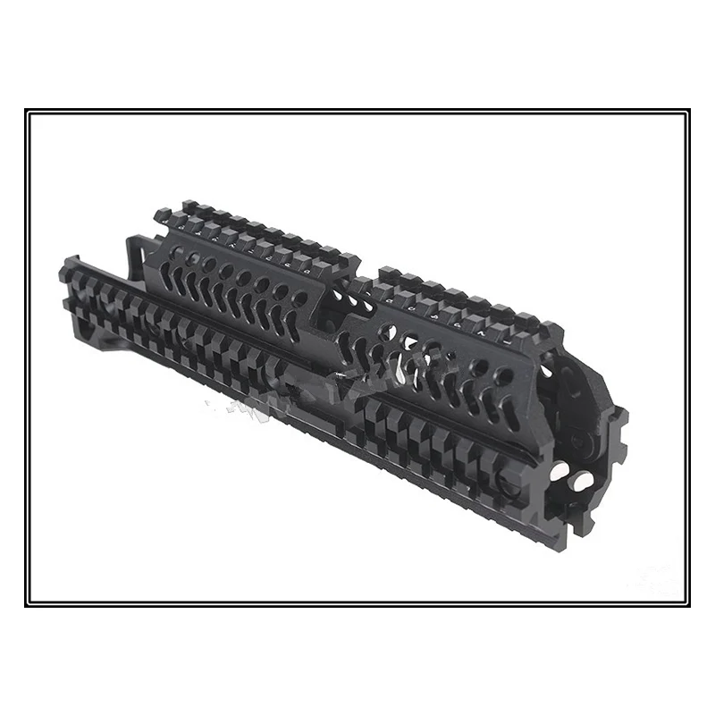 AK47 Тактический Quad Rail Пикатинни Handguard системы ЧПУ алюминий полная длина тактический для AK AEG/GBB винтовки B30 B31 Охота Вечерние - Цвет: BLACK