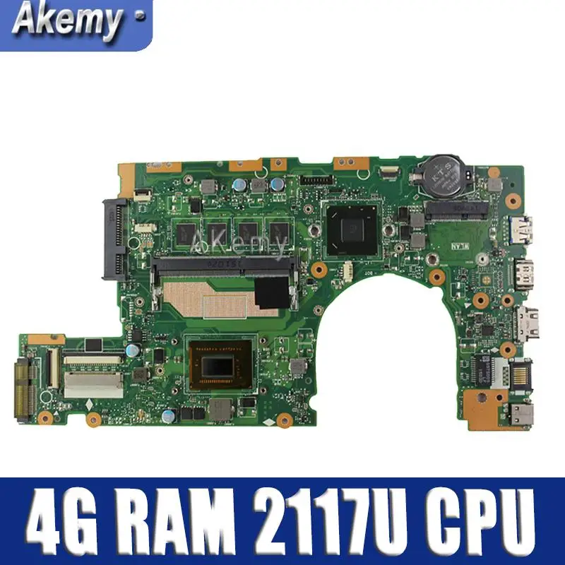 Akemy S400CA محمول اللوحة الأم ل ASUS S400CA S500CA S400C S500C S400 S500 اختبار اللوحة الأصلية 4G RAM 2117U وحدة المعالجة المركزية