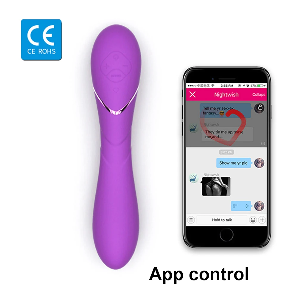 Full Waterproof 198mm APP Control Silicone AV Vibrator Heating Magic Wand Vibrators for Women Big Dildo Clitoris Massager |