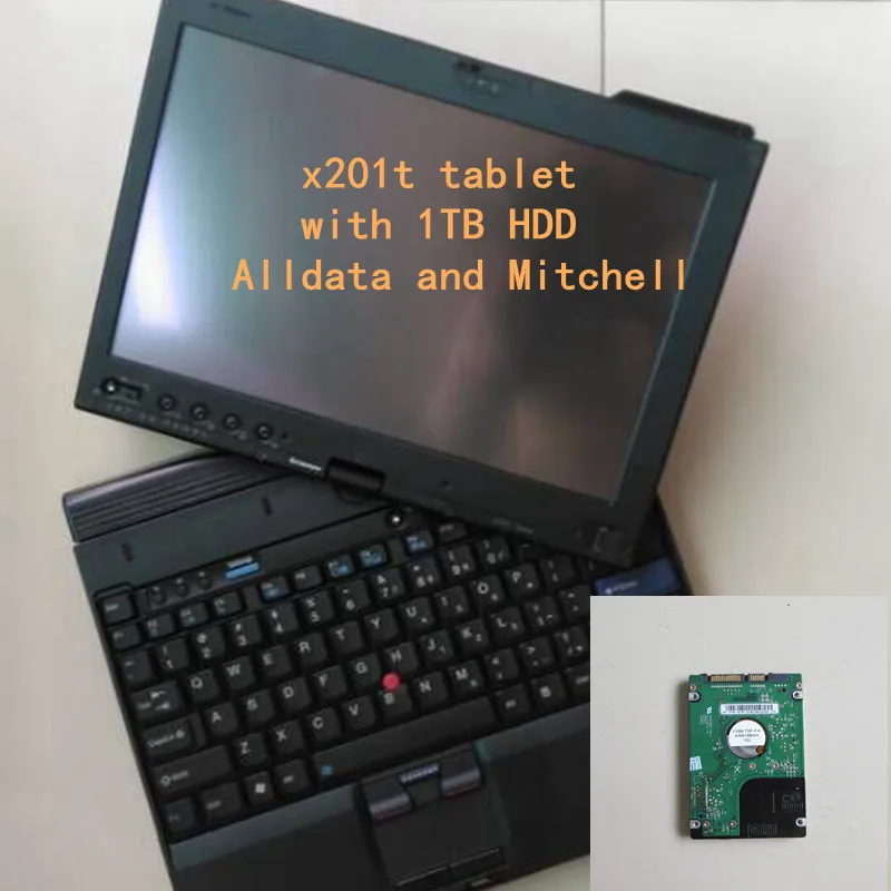 2017 Alldata v10.53 y software de reparación de Mithcell en 1 tb hdd instalado en tableta x201t (4g