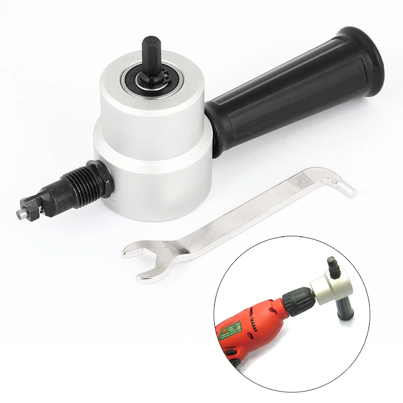 OSSIEAO High Quality Double Head Sheet Nibbler Metal Cutter Drill Attachment