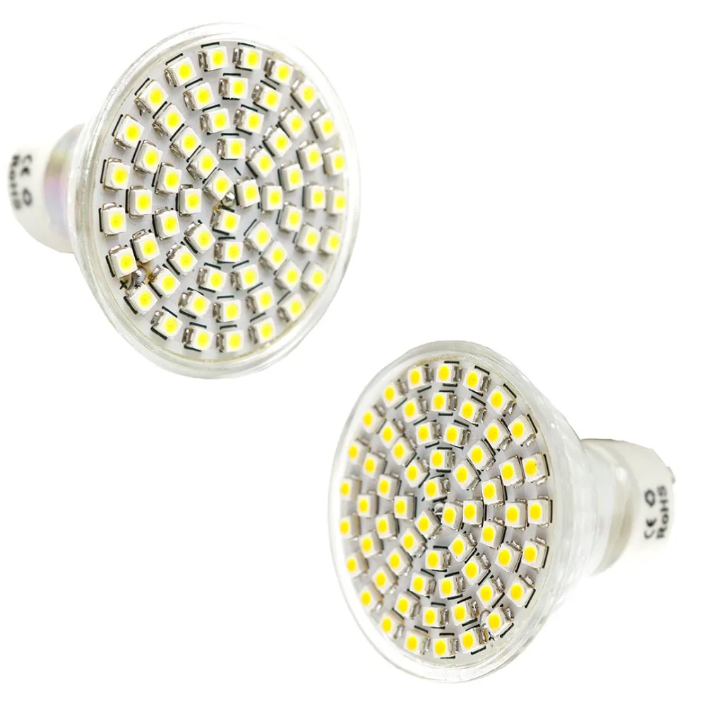 AC 220V LED Spotlight SMD 3528 60 Leds spot light GU10 White/Warm White High Brightness Lamp spotlight IL | Освещение