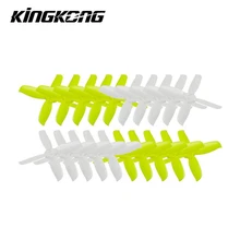 10 pares de hélice de 3 aspas CW CCW 2035 / 2045 / 3045 / 2535 / 1535 de Kingkong, orificio de montaje de 1,5mm, verde brillante y blanco para Dron