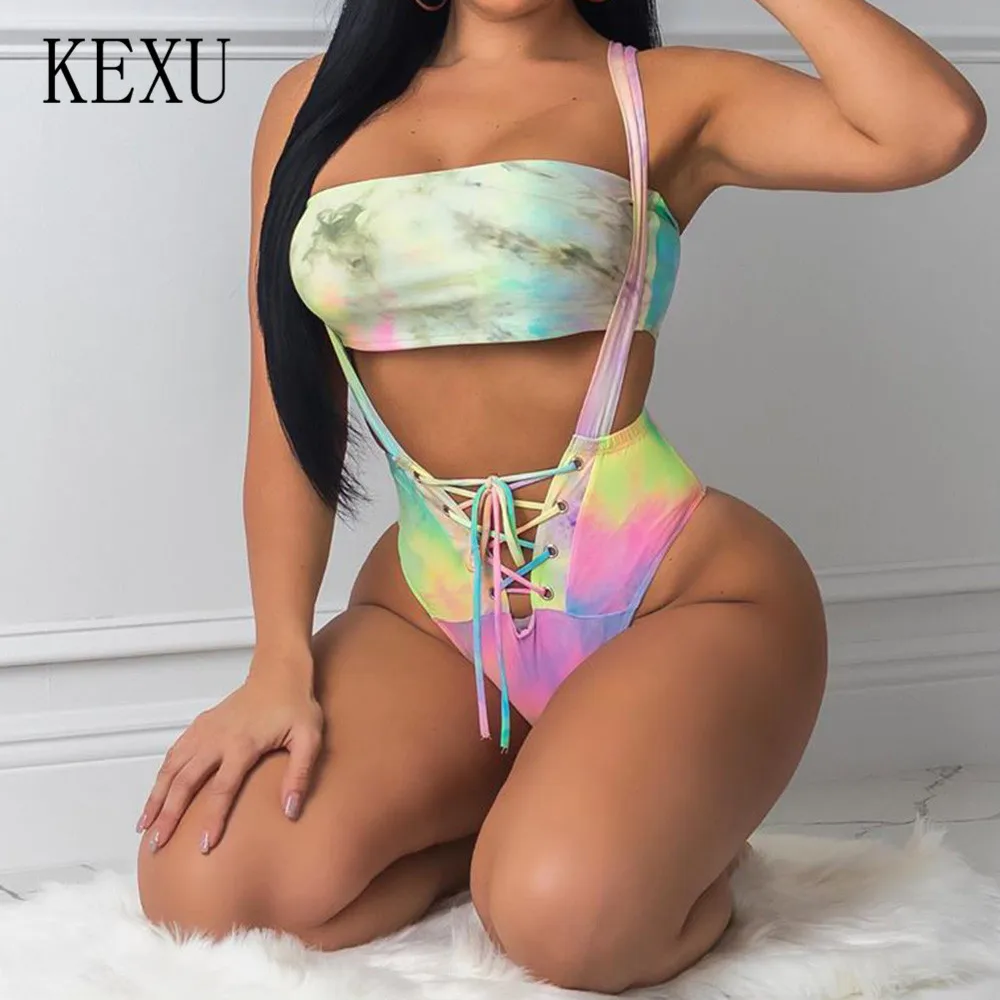 KEXU New Arrival Wrapped Bikini Two Pieces Sets Sexy Hollow Out Sleeveless Bodycon Bandage Bodysuits Summer Beach Party Wear KEXU New Arrival Wrapped Bikini Two Pieces Sets Sexy Hollow Out Sleeveless Bodycon Bandage Bodysuits Summer Beach Party Wear
