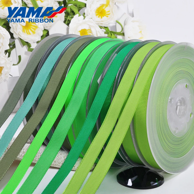 YAMA 6 9 13 16 19 22 мм Grosgrain лента 100 ярдов/лот Темно зеленый светильник оптовая продажа