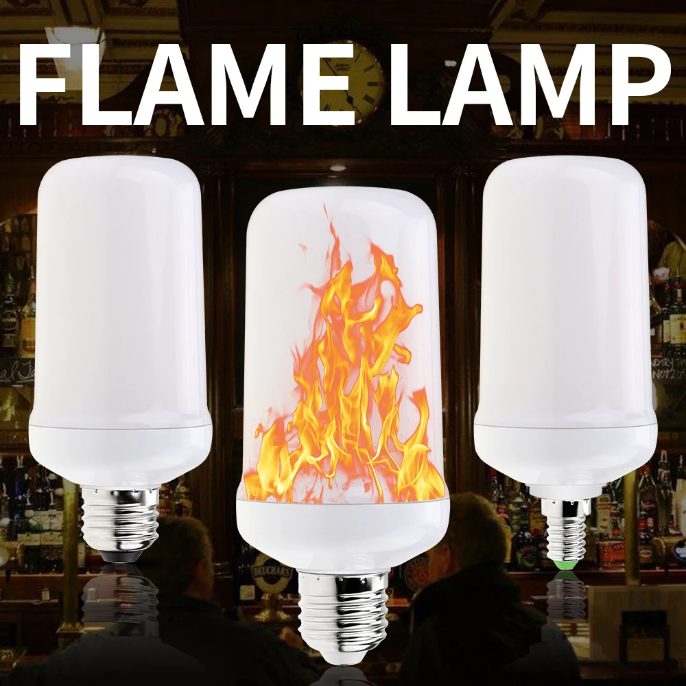 

E27 Luz Led 220V E14 Flame Effect Light Bulb LED Dynamic Fire Lamp E26 Flickering Emulation Creative Candle Lamparas AC 85-265V