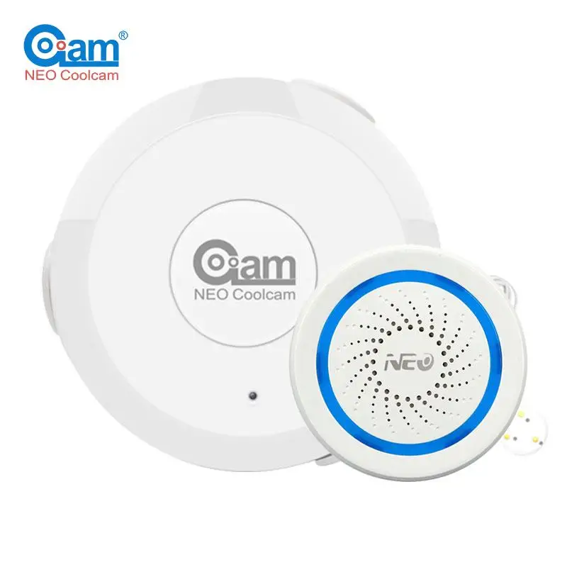 NEO Coolcam Z Wave Plus Wireless Battery Powered USB Siren Alarm Sensor & Flood Water Leak Alarm