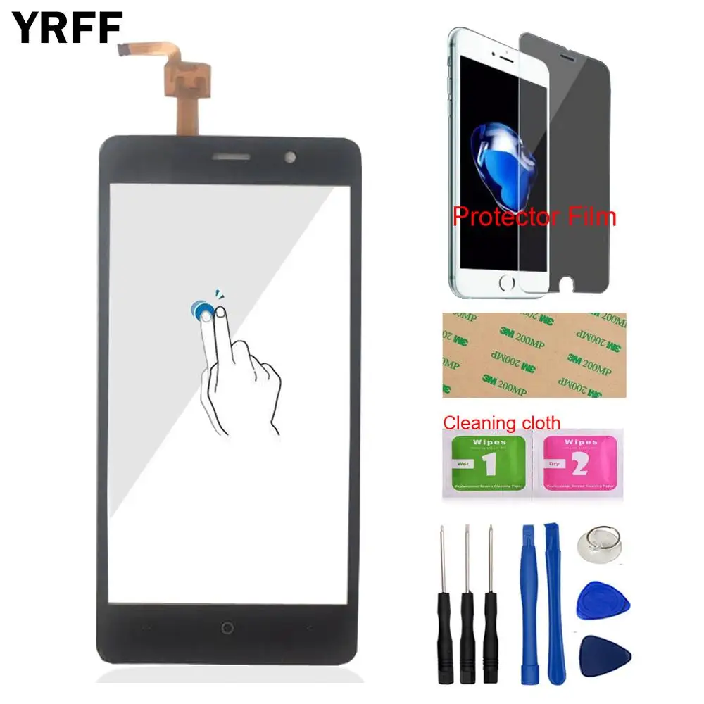 

YRFF 5.0 inch Phone Front Glass For Leagoo M5 Touch Screen Touch Digitizer Panel Glass Tools + Free Protector Film Adhesive