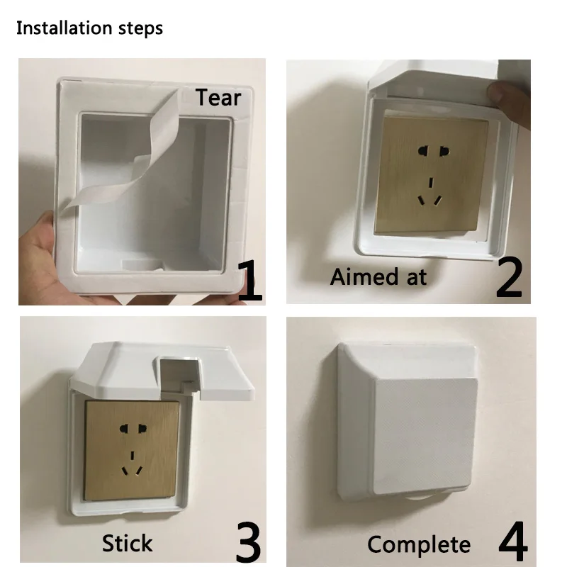 Универсальный Водонепроницаемый 86 Тип для настенной розетки панель Переключатель наклеивания самостоятельно крепящийся карман протектор крышки белый золотой прозрачный