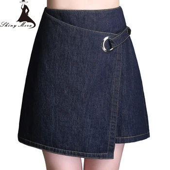 

SHINYMORA Summer Jeans Skirts for Women High Waist Classic Denim Skirts A Line Casual Mini Skirts Female Big Size Skirt