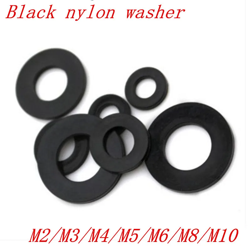 M10 Nylon-Unterlegscheiben M8 M6 M12 Schwarz Kunststoff schwarz