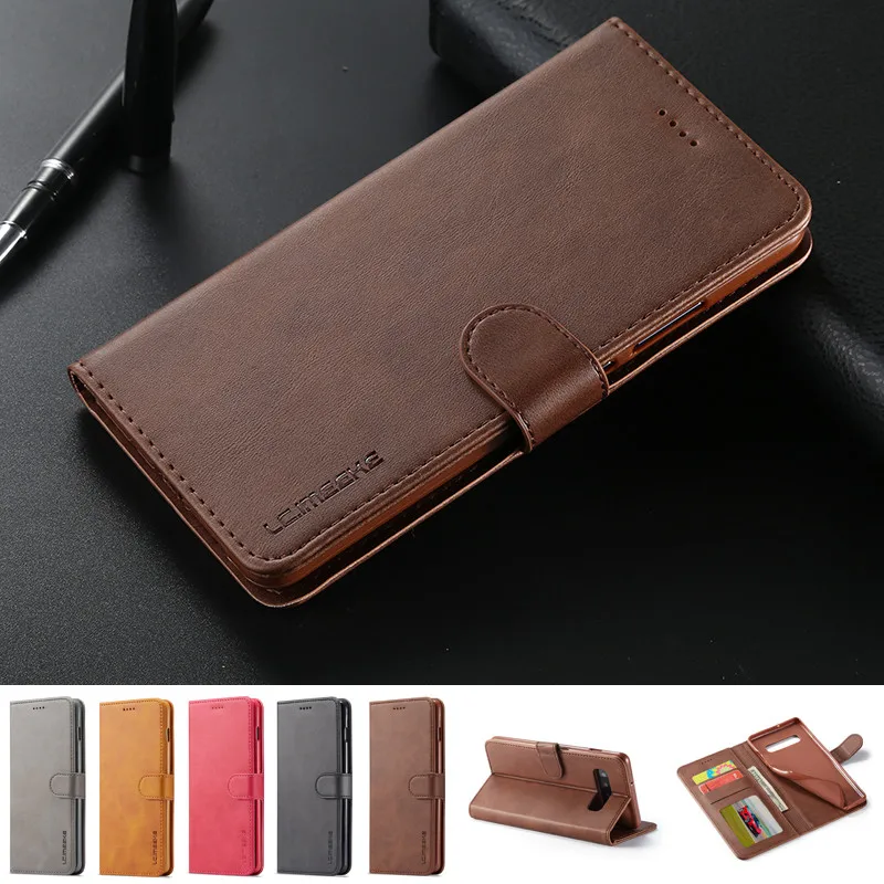 

Luxury Leather Wallet Case for Samsung Galaxy S10 S10 Plus card slot holder stand flip silicone soft cover Samsung S10e Case