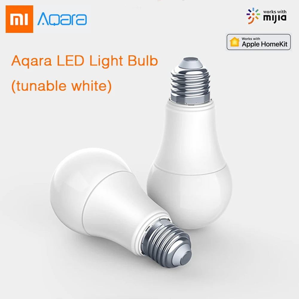 

Original XIAOMI Aqara 9W E27 2700K-6500K 806lum Smart White Color LED Bulb Light Lamp Work with Home Kits and MI Home APP