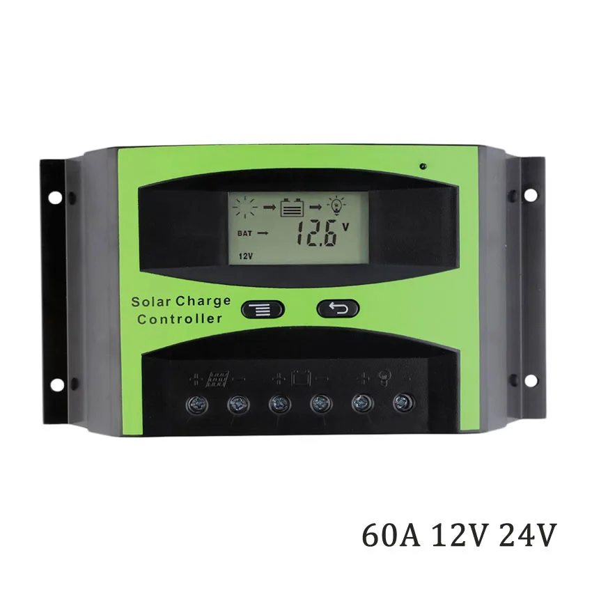 60A 12 В lcd Солнечная система генератор Панель зарядное устройство регулятор