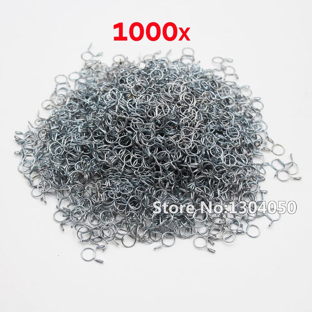 

NEW 1000PCS 9mm Fuel Line Hose Tubing Spring Clips Clamp For Motorcycle Motorbike Scooter ATV new