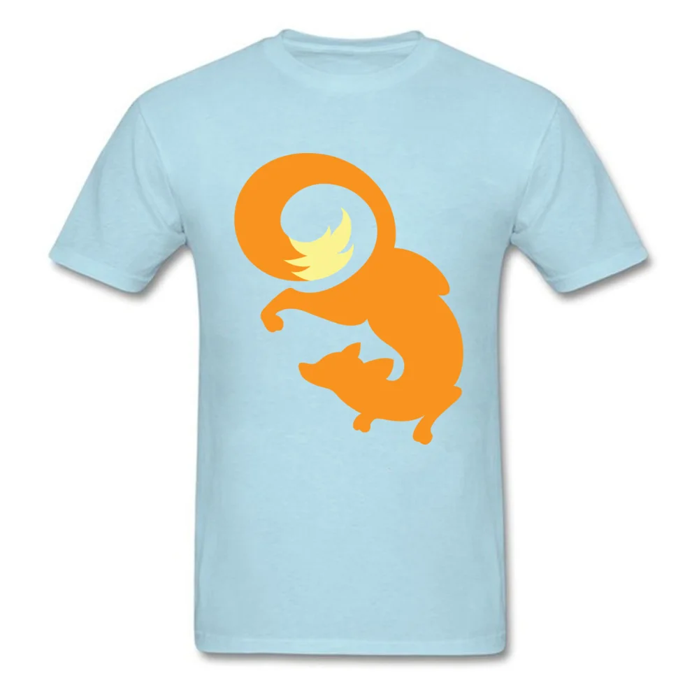 Casual T-Shirt Special Crewneck Simple Fox Symbol 100% Cotton Fabric Men Tops Shirts Summer Short Sleeve Tops Shirts Simple Fox Symbol light