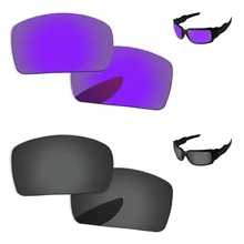 Черный серый и плазменный фиолетовый 2 пары Поляризованные Сменные линзы для масляных барабанов Солнцезащитные очки Рамка UVA и UVB Защита