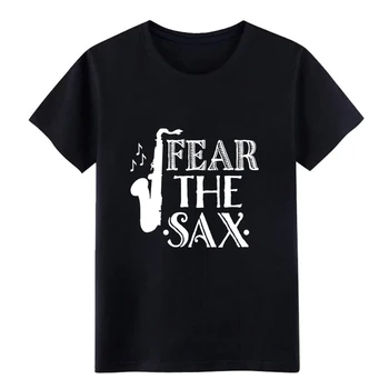 

Men's Saxophone Fear the Sax t shirt Character tee shirt round Neck Clothes Sunlight Breathable Summer Style Vintage shirt