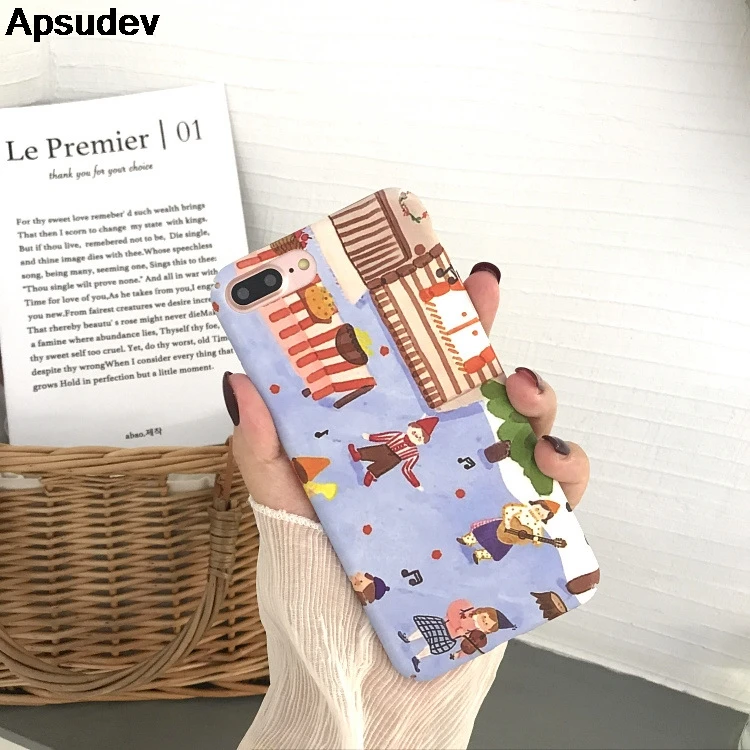 Apsudev Phone Case For iphone 6 6s Plus X 7 8 Fashion Music Party illustration PC back Cover |