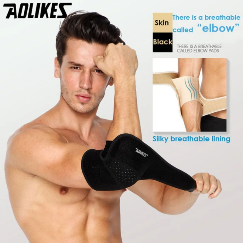 AOLIKES волейбол Теннис Спорт Безопасность эластичный налокотник бандаж рукав Pad для поддержки локтя впитывают пот защиты