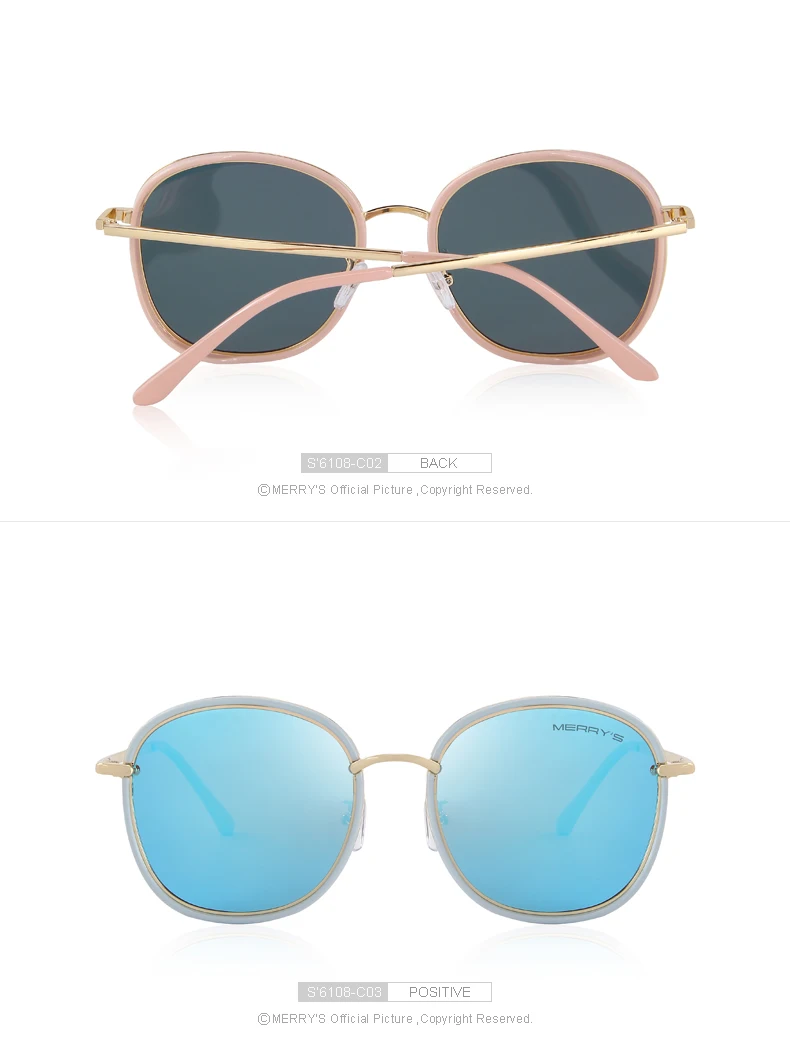 MERRYS Дизайн Женские поляризованные солнцезащитные очки модные солнцезащитные очки металлические дужки УФ Защита S6108