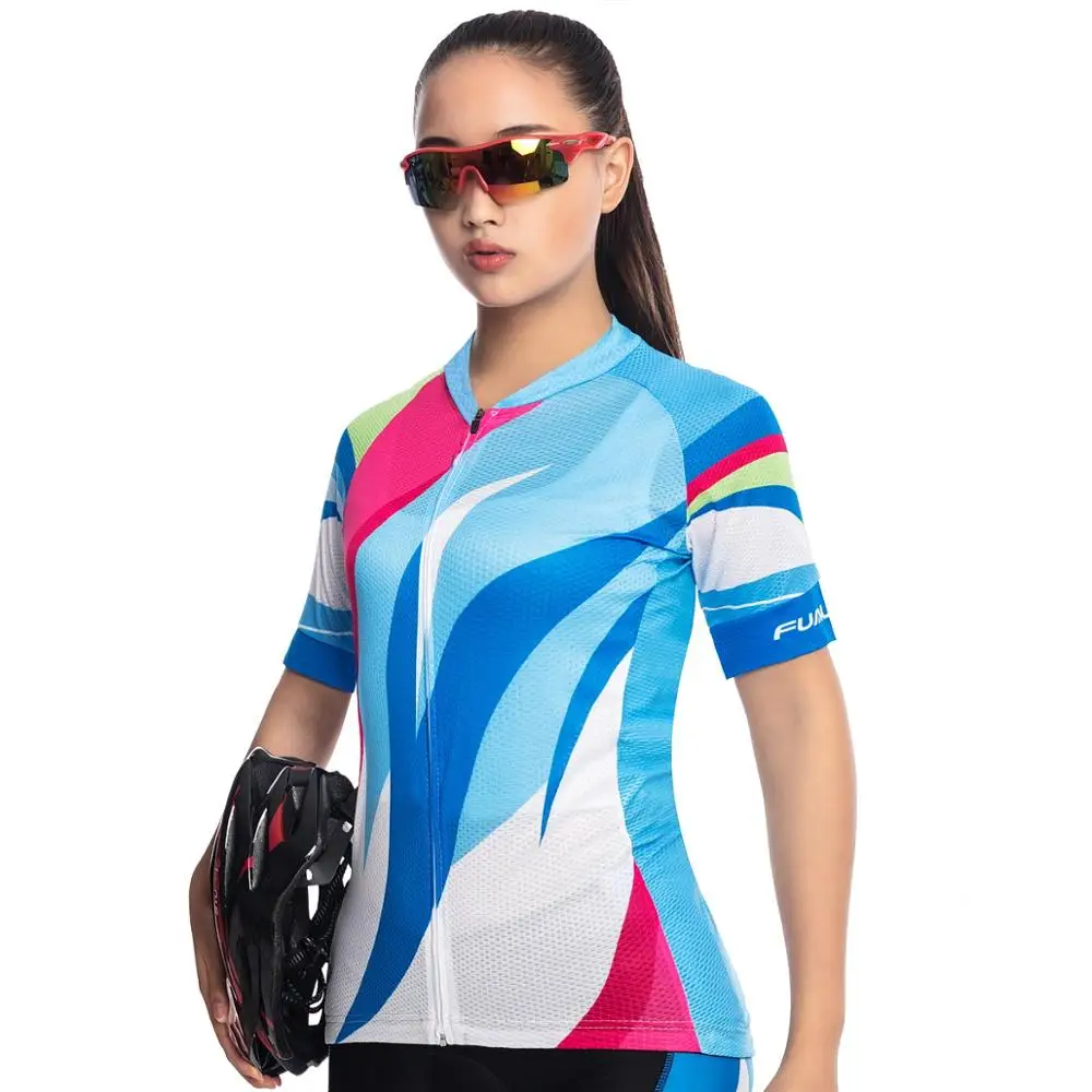 FUALRNY 2018 Pro Team Short Sleeve Women Cycling Jersey Racing Sport