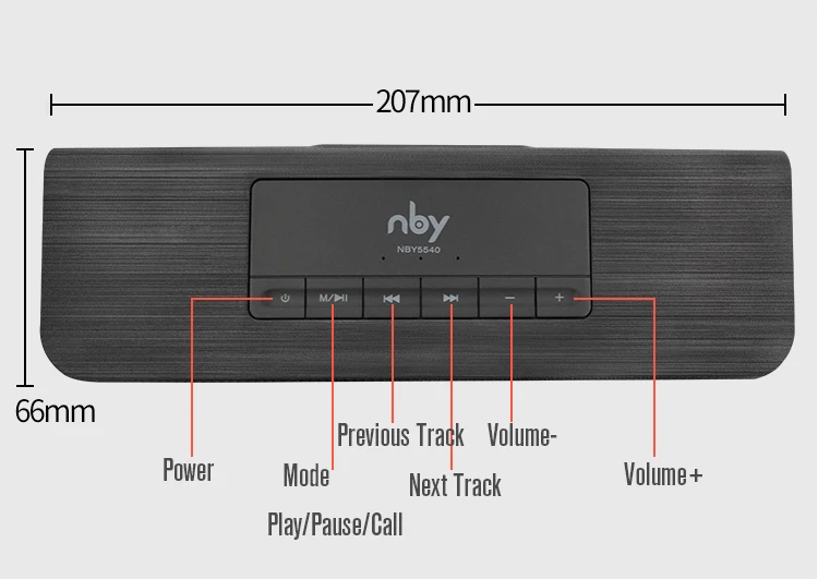 NBY-5540 Bluetooth динамик Портативный беспроводной громкий динамик s стерео звук 10 Вт система Музыка сабвуфер Колонка поддержка TF FM для телефона