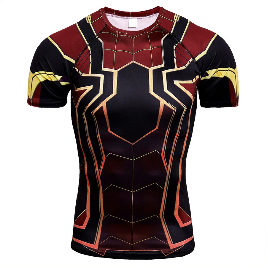 

New Summer 3D Iron Spiderman T Shirt Men Marvel Avengers Men T-Shirt Compression Crossfit Short Sleeve Brand Tee Shirt Tops&Tees