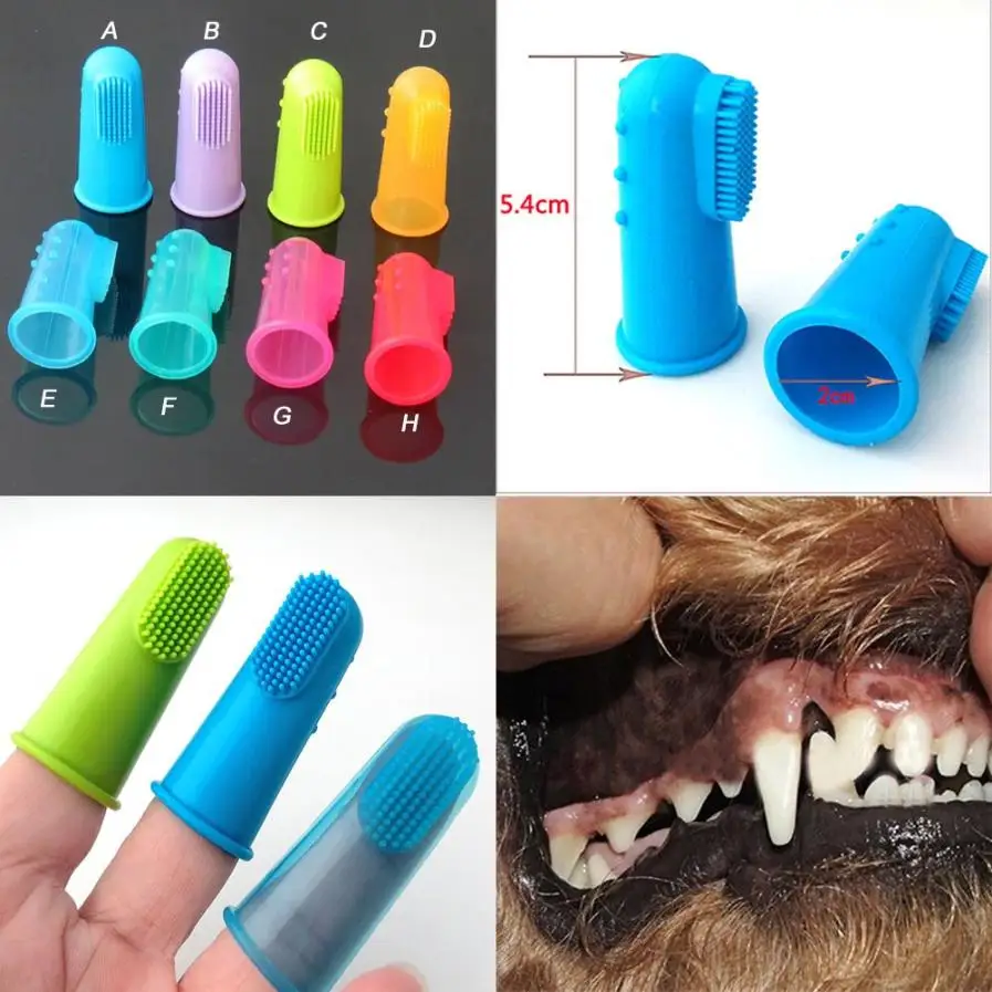 Super Soft Pet Finger Toothbrush Teddy Dog Brush Bad Breath Tartar