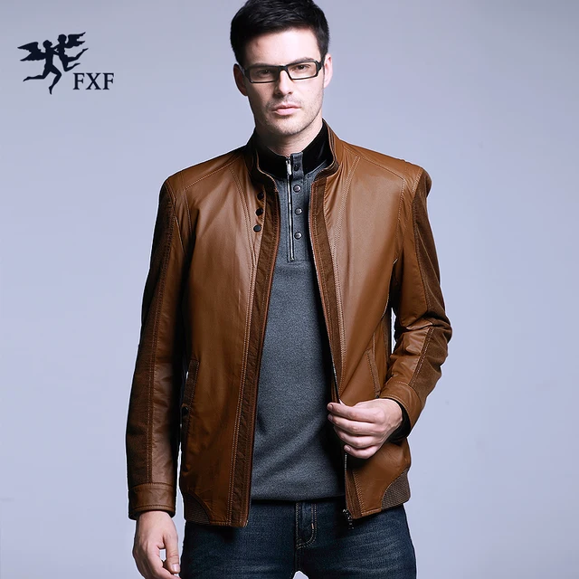 fxf spring and autumn leather jacket fashion jacket casual male