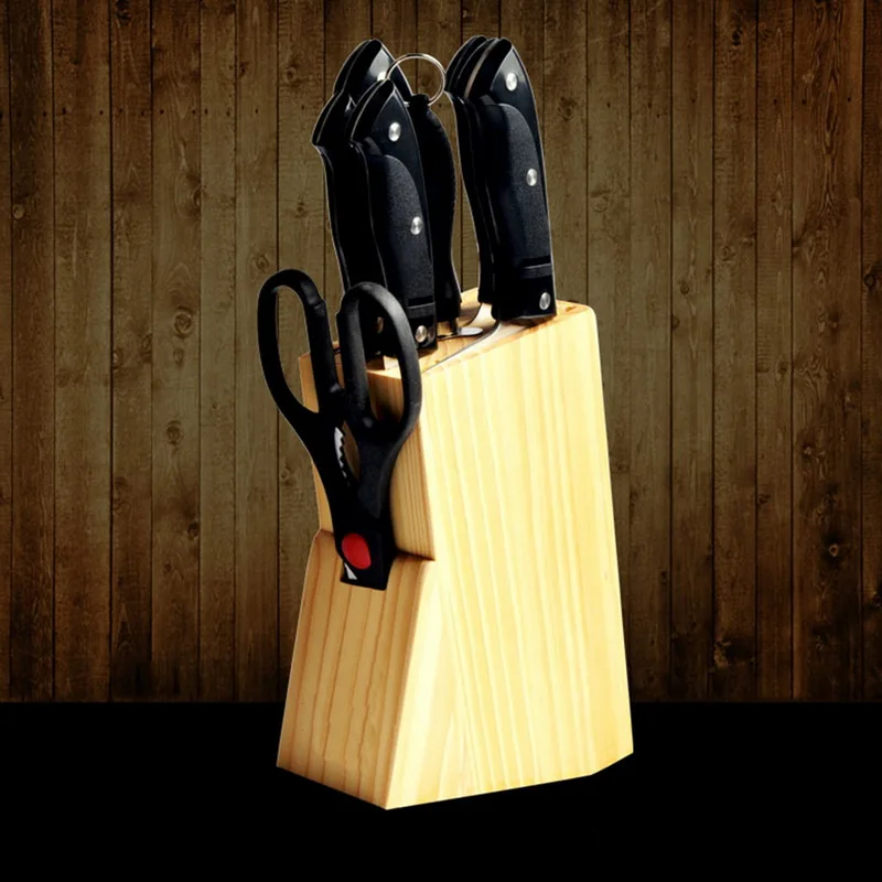 

Urijk Kitchen Knife Holder Stand Block Organizer Tools Multifunctional Holes Bamboo Knife Rack Creative Storage Rack Tool Wooden