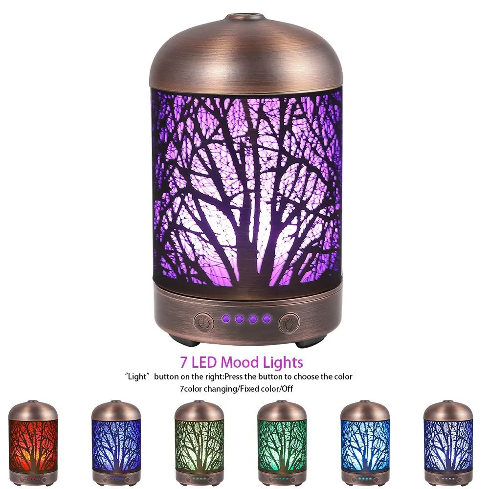 

Humidifier Colorful Night Light Hollowed Essential Oil Aroma Diffuser Air Aromatherapy For Home Office With AU/EU/US/UK Plug H