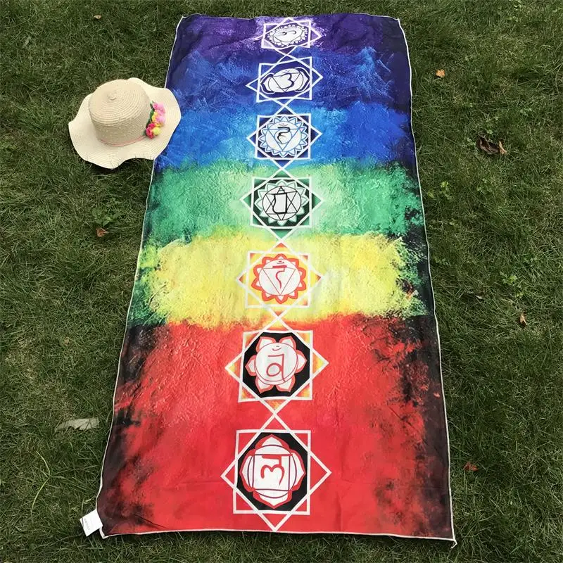 Preise Bessere Qualität Aus Mikrofaser Böhmen Indien Mandala Decke 7 Chakra Regenbogen Tapisserie Strand Handtuch Yoga Matte
