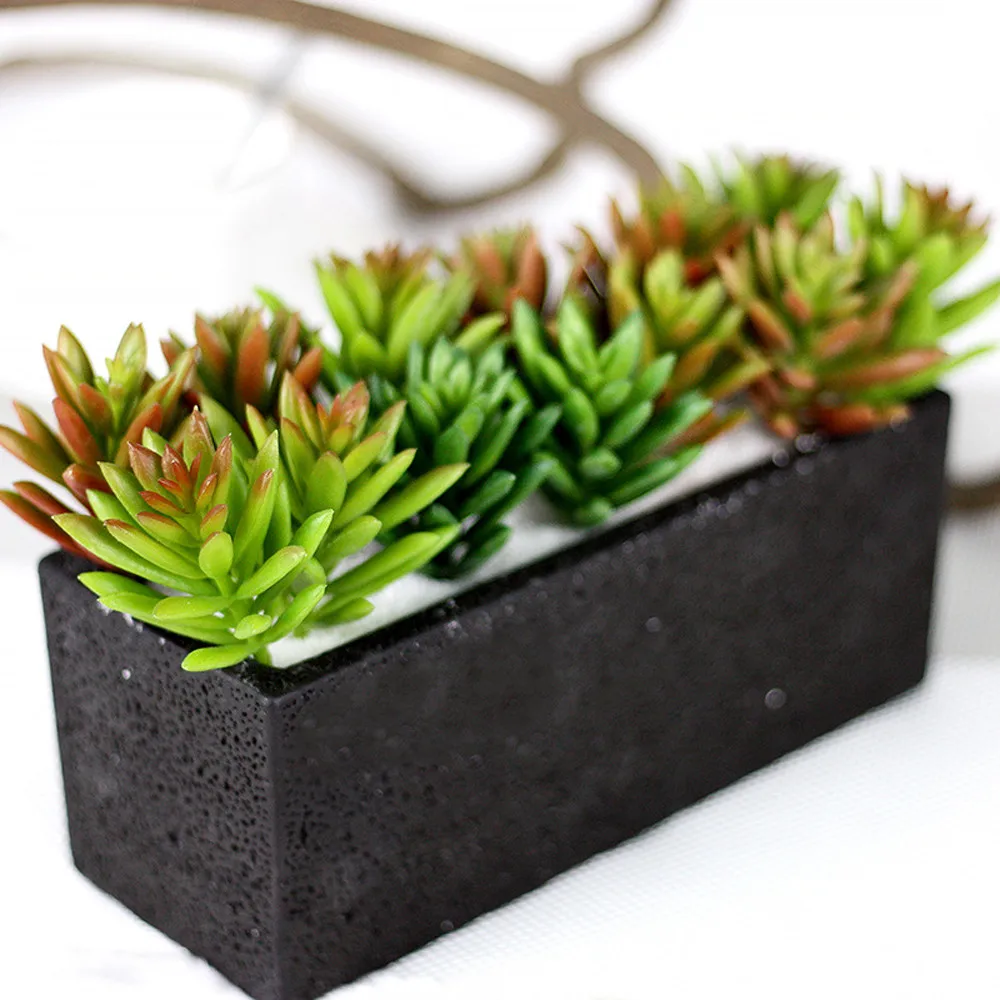 Artifical Plastic Succulent Plant Cactus Echeveria Flower Home Office