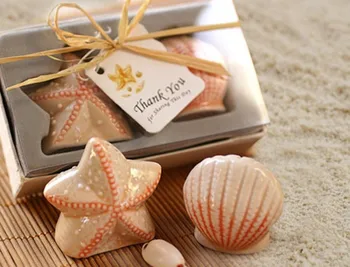 

Ceramic starfish sea shells Salt Pepper Shakers Seasoning bottle cans home kitchen cooking tool Wedding Supplies Gifts