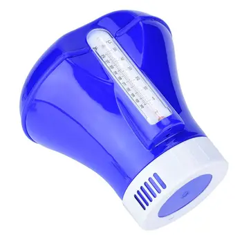 

8 Inch Pool Floater Easy Read Tablet Dispenser Chlorine Feeder With Thermometer