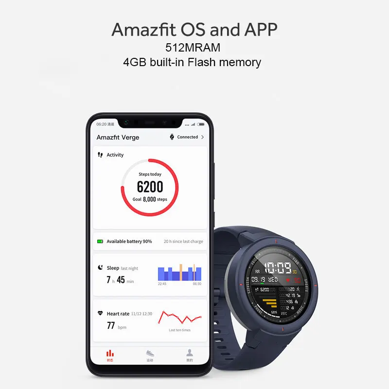 Xiaomi Huami Amazfit Verge Смарт-часы английская версия 1,3 дюймов AMOLED экран с gps HR сенсор ответ на звонки IP68 водонепроницаемый