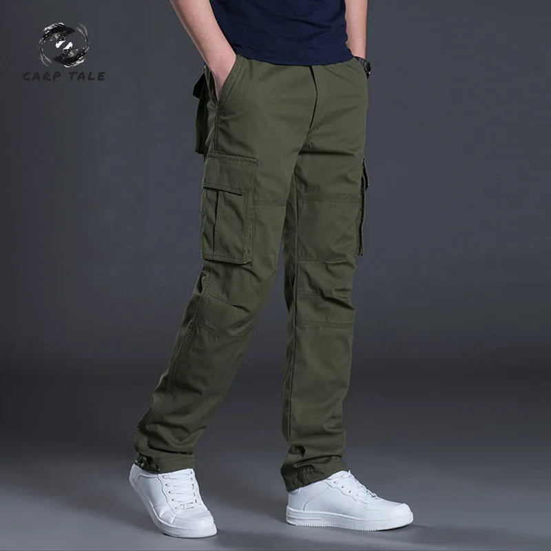 

Spring and autumn new men's overalls trend cotton multi-pocket special police fighting training loose tooling trousers 4 colors