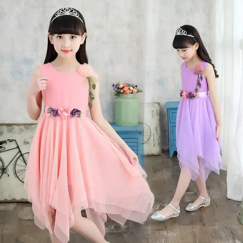 Летнее платье для девочек Новинка года, детское платье для маленьких девочек, шифоновое платье принцессы для больших мальчиков