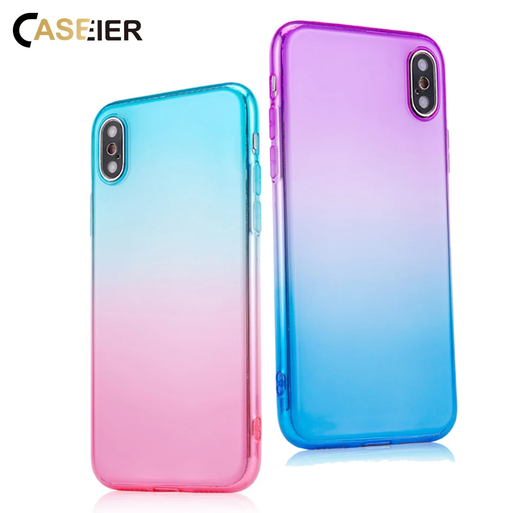 CASEIER Soft TPU Case For Samsung S7 Edge S8 S9 Plus Note 9 Ultra Thin Cover J3 J5 2016 Gradient Color Fundas Coques |
