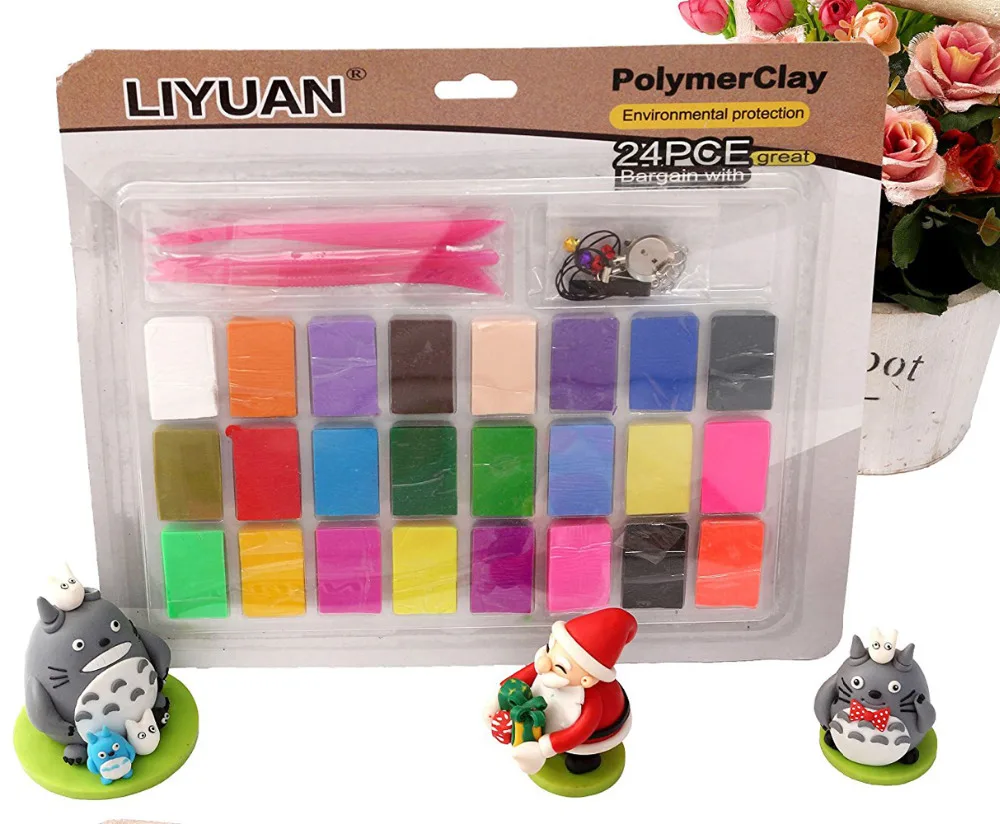 3 инструмента + Liyuan 24 цвета печь испечь Полимерная глина Набор DIY Fimo моделирование литье Дети Развивающие игрушки
