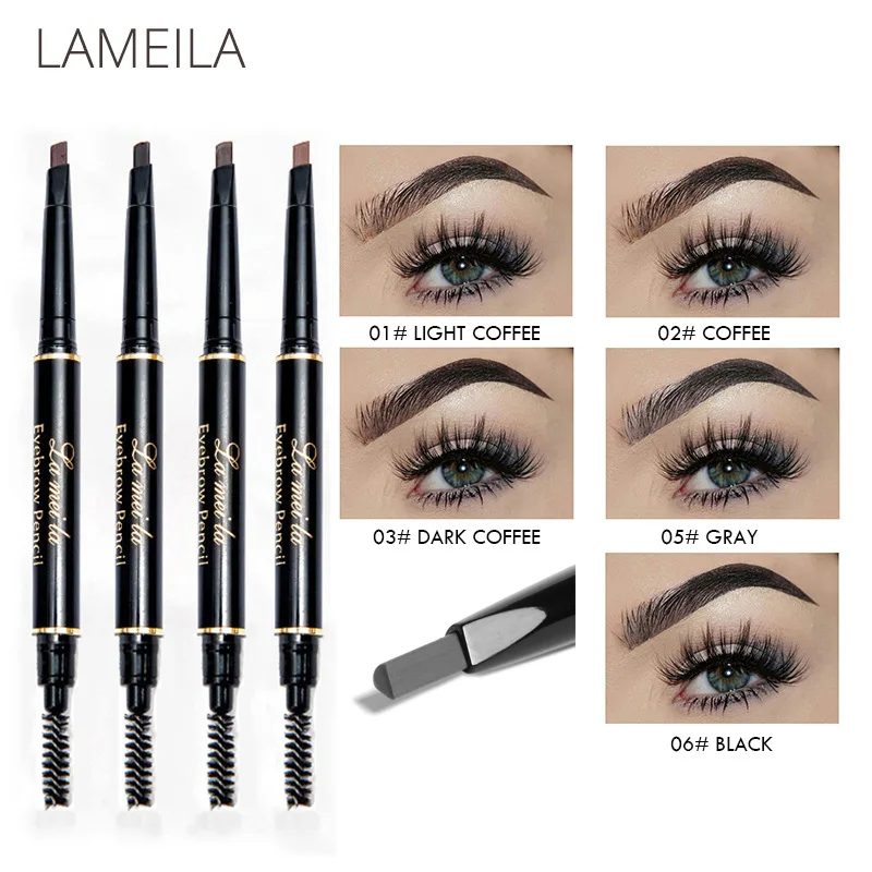 Eyebrow Enhancer With Stencil Eyes Make Up Tools Cosmetics Natural Long Lasting Paint Waterproof Black Eyebrow Pencileup
