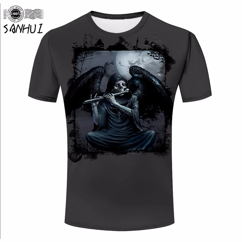 Brand clothing quick dry 3d черепа печатных мужская майка повседневная уличная смешно черная