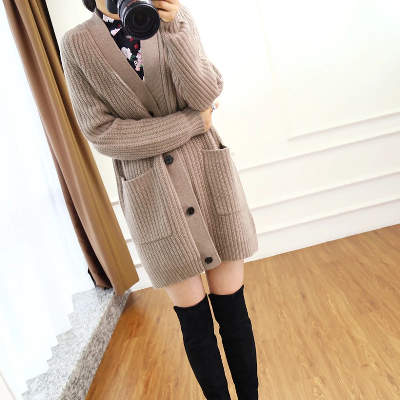 

Winter New Fashion Autumn Spring Women Sweater Cardigans Casual Warm Long Design Female Knitted Coat Cardigan Sweater Lady