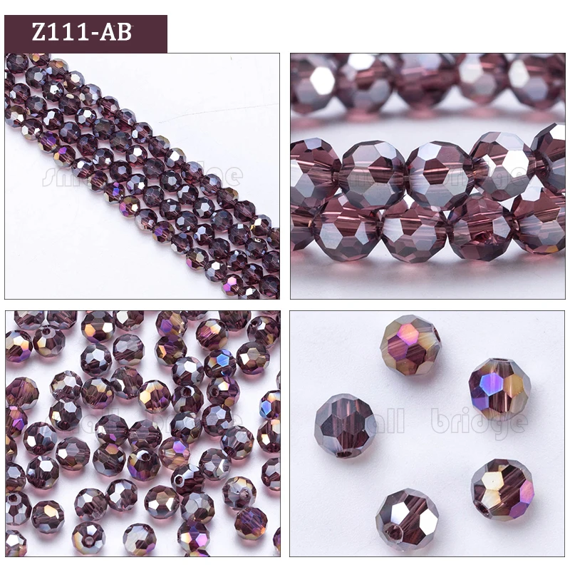 3, 4, 6, 8 мм чешские черные стеклянные бусины для изготовления ювелирных изделий браслет Diy ожерелье бусины Круглые свободные бусины кристалл Z102