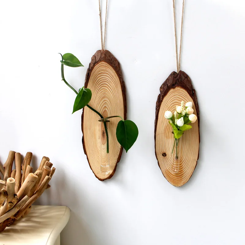 Wood Hanging Ornament With Hydroponic Vase (7)
