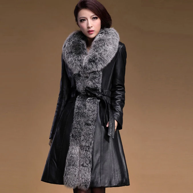 Manteau col vrai fourrure femme Manteau col vrai fourrure femme